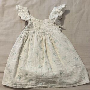 Cat & Jack Cream Dress with Blue Floral Pattern